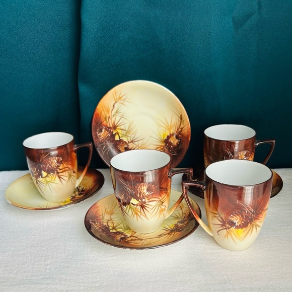 Vintage Demitasse Cup & Saucer Set of 4 Bone China Bavaria Germany - Picture 1 of 8